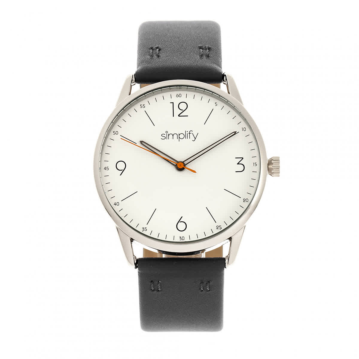 Simplify The 6300 White Dial Black Leather Watch SIM6301