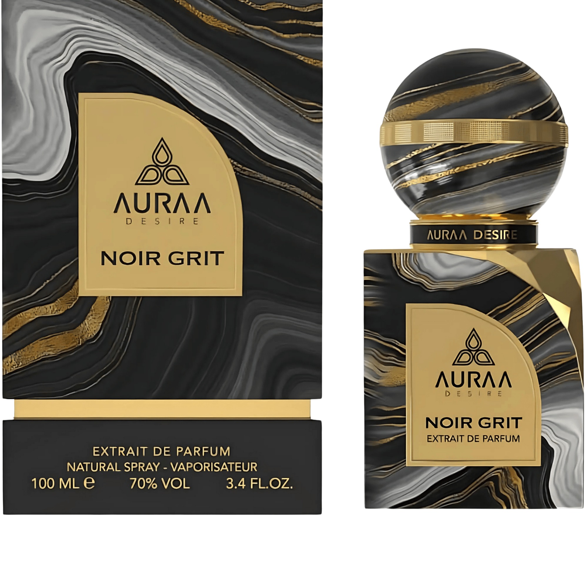 Auraa Desire Unisex Noir Grit Extrait de Parfum Spray 3.4 oz Fragrances 6290360831893