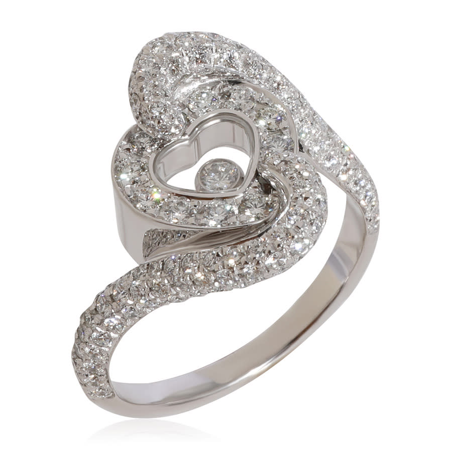 Pre-Owned Chopard Happy Diamond Heart Ring in 18k White Gold 086 CTW 5350$