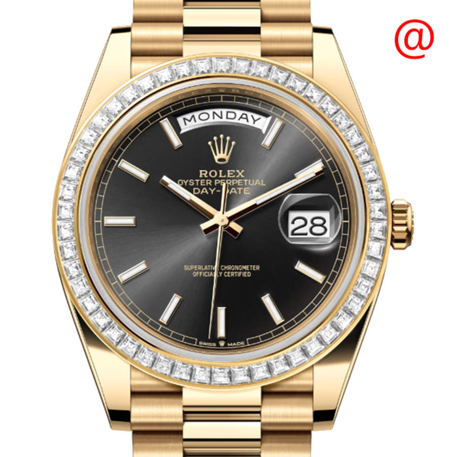 Rolex DayDate 40 Automatic Chronometer Diamond Black Dial Unisex Watch M228398TBR0041