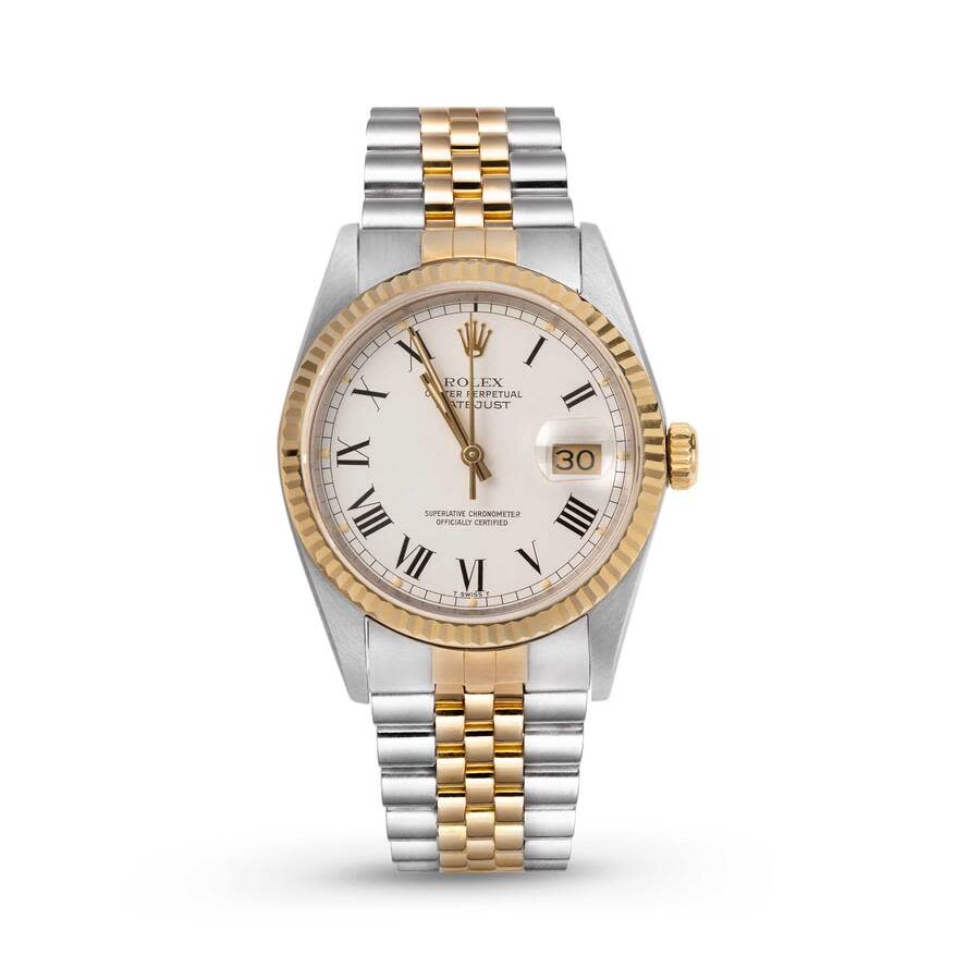 Preowned Rolex Datejust Automatic Chronometer White Dial Unisex Watch 16233 WRJ