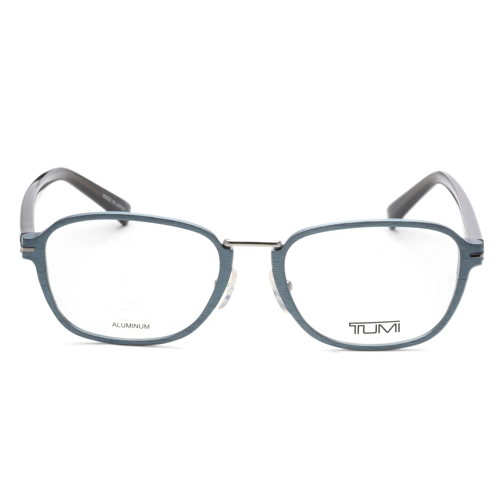 Tumi VTU0235201AQ Blue Havana Metal Frame Eyeglasses — Blue