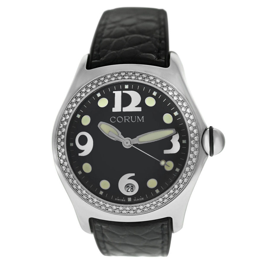 Pre-owned Corum Bubble Chrono Quartz Black Dial Unisex Watch 16325747 2500$