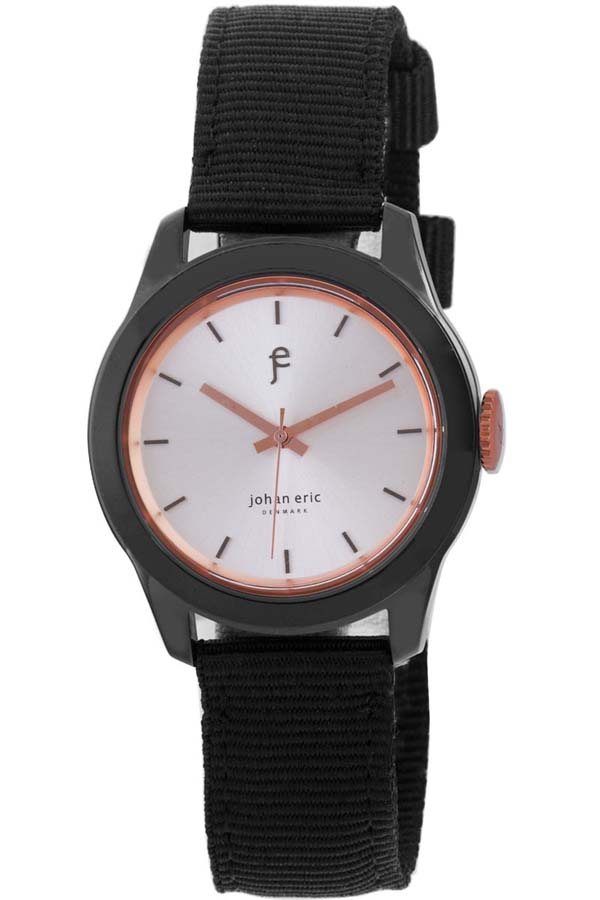 Johan Eric Naestved Young Sporty Round Black IP Steel Canvas Strap Mens Watch JE1400-13-001.16
