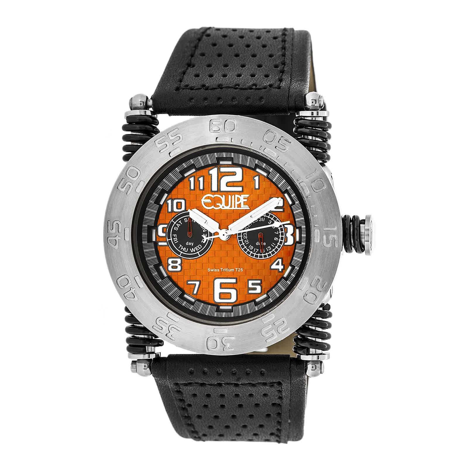 Equipe Tritium Coil Orange Dial Mens Watch ET109