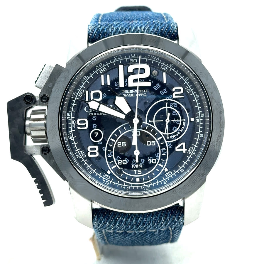 Pre-owned Graham Chronofighter Oversized Chronograph Automatic Blue Dial Mens Watch 2CCAC.U04A.T33B