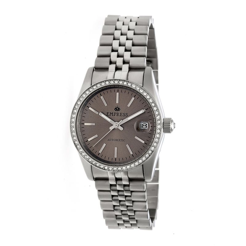 Empress Constance Automatic Pewter Sunray Dial Ladies Watch EM1503