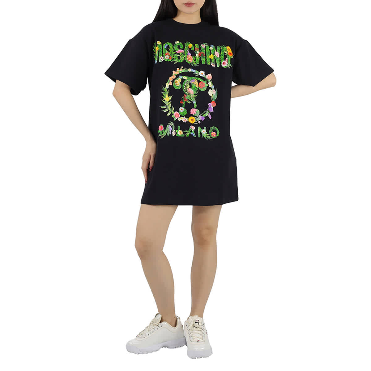 Moschino Floral Logo Print Oversized T shirt Dress eBay