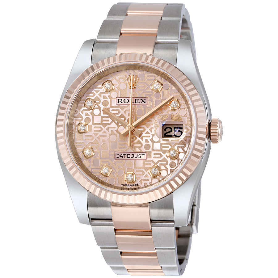 Rolex Datejust 36 Pink Jubilee Steel and 18K Everose Gold Oyster Mens Watch 116231PJDO