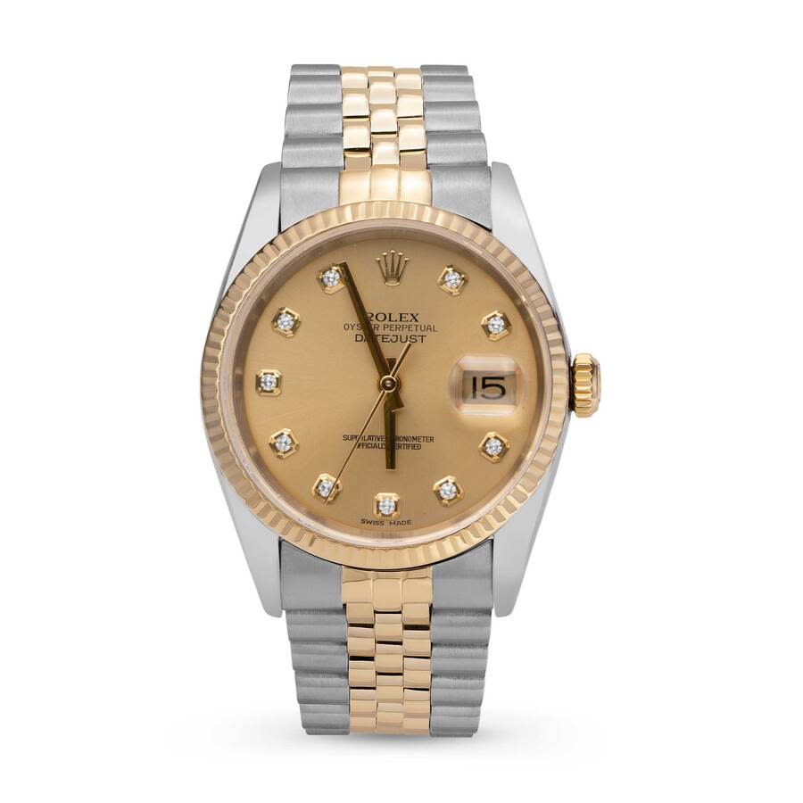 Preowned Rolex Datejust Automatic Chronometer Diamond Champagne Dial Unisex Watch 116233 CDJ