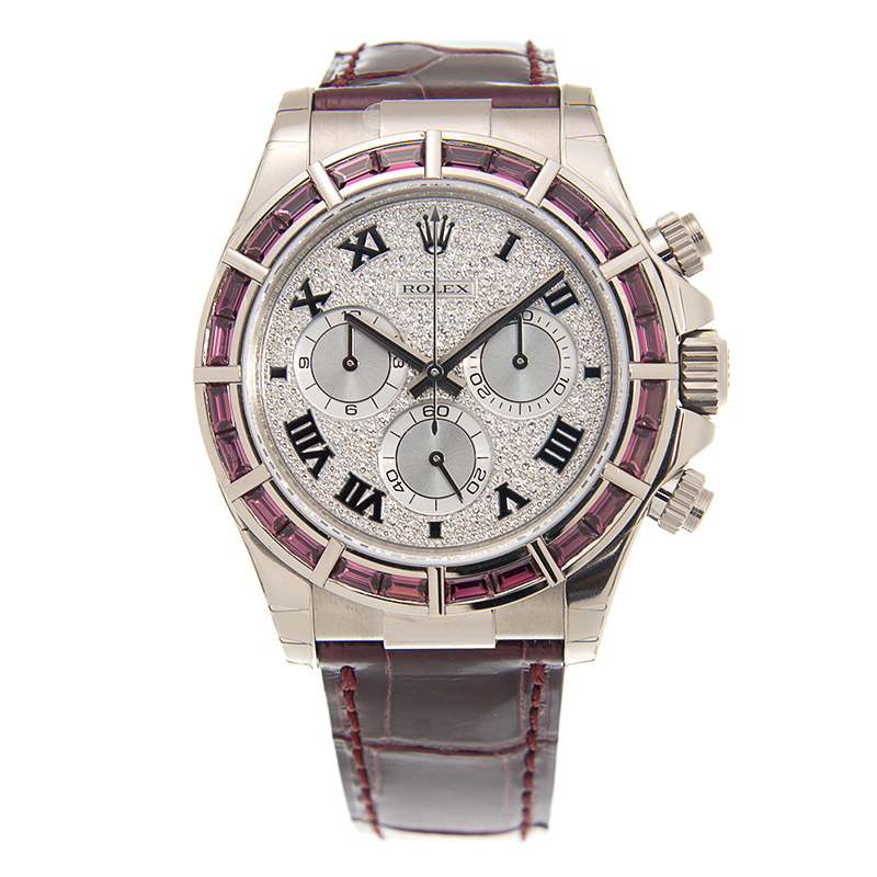 Preowned Rolex Cosmograph Daytona Chronograph Diamond White Dial Mens Watch 116589 SALV