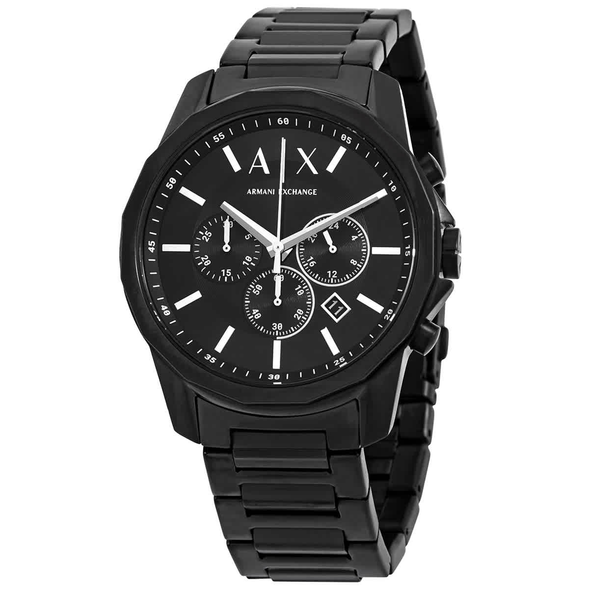 NWT Armani Exchange Banks Chronograph Quartz Black Dial Men\'s Watch Armani Exchange Banks 44mm Chronograph Black Dial Steel Mens  main image 3
