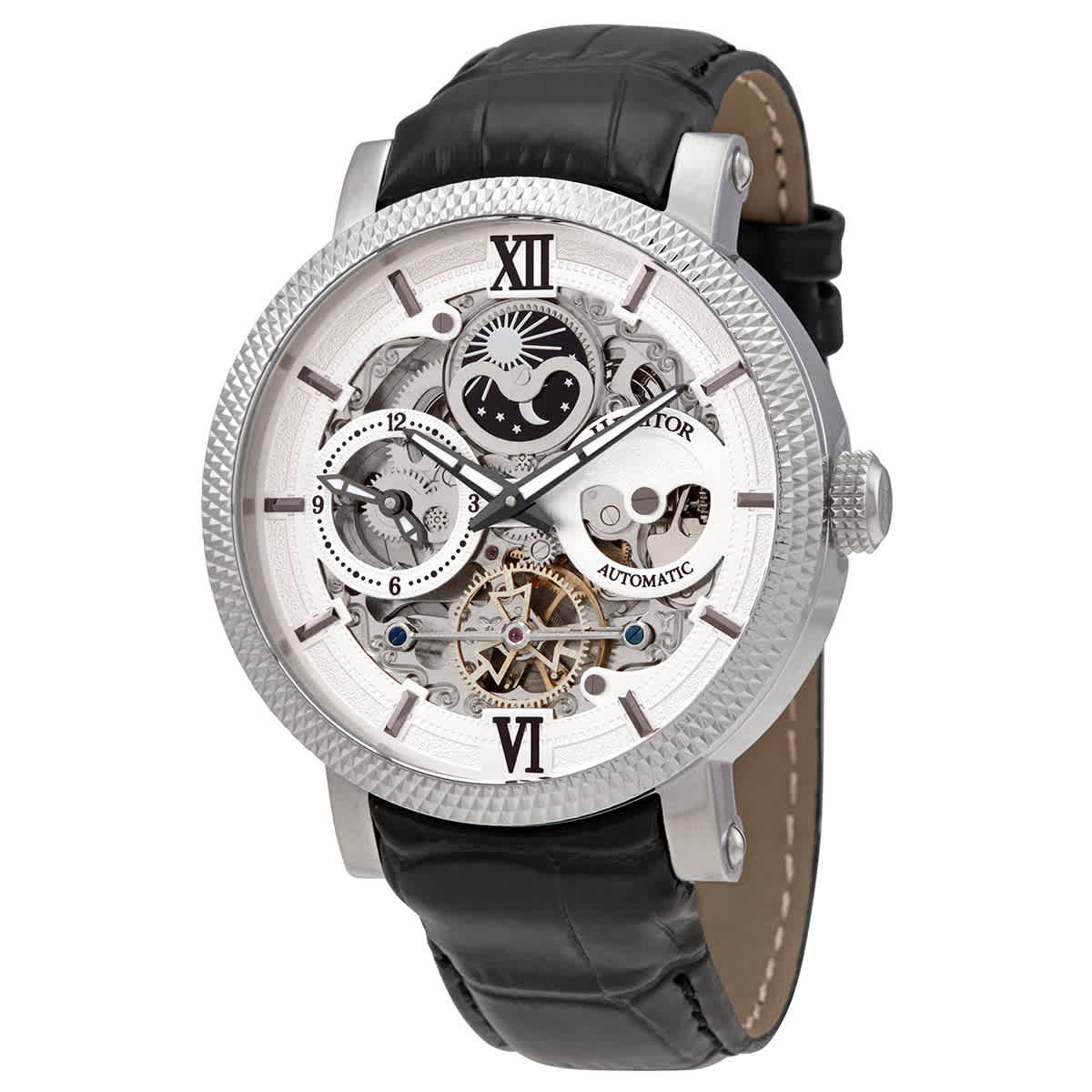 Heritor Aries Automatic Silver Skeleton Dial Mens Watch HR4404 120$