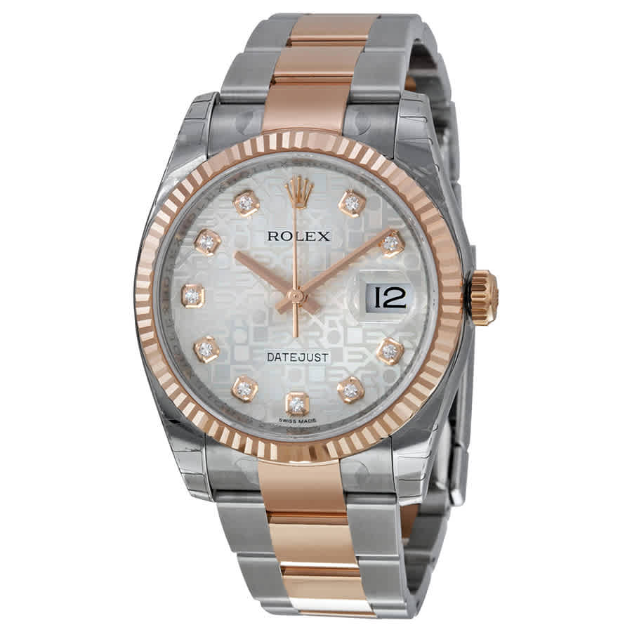 Rolex Oyster Perpetual Datejust 36 Silver Dial Stainless Steel and 18K Everose Gold Bracelet Automatic Mens Watch 116231SJDO Rolex Oyster Perpetual Datejust 36 Silver Dial Stainless Steel and 18K Everose Gold Bracelet Automatic Mens Watch 116231SJDO