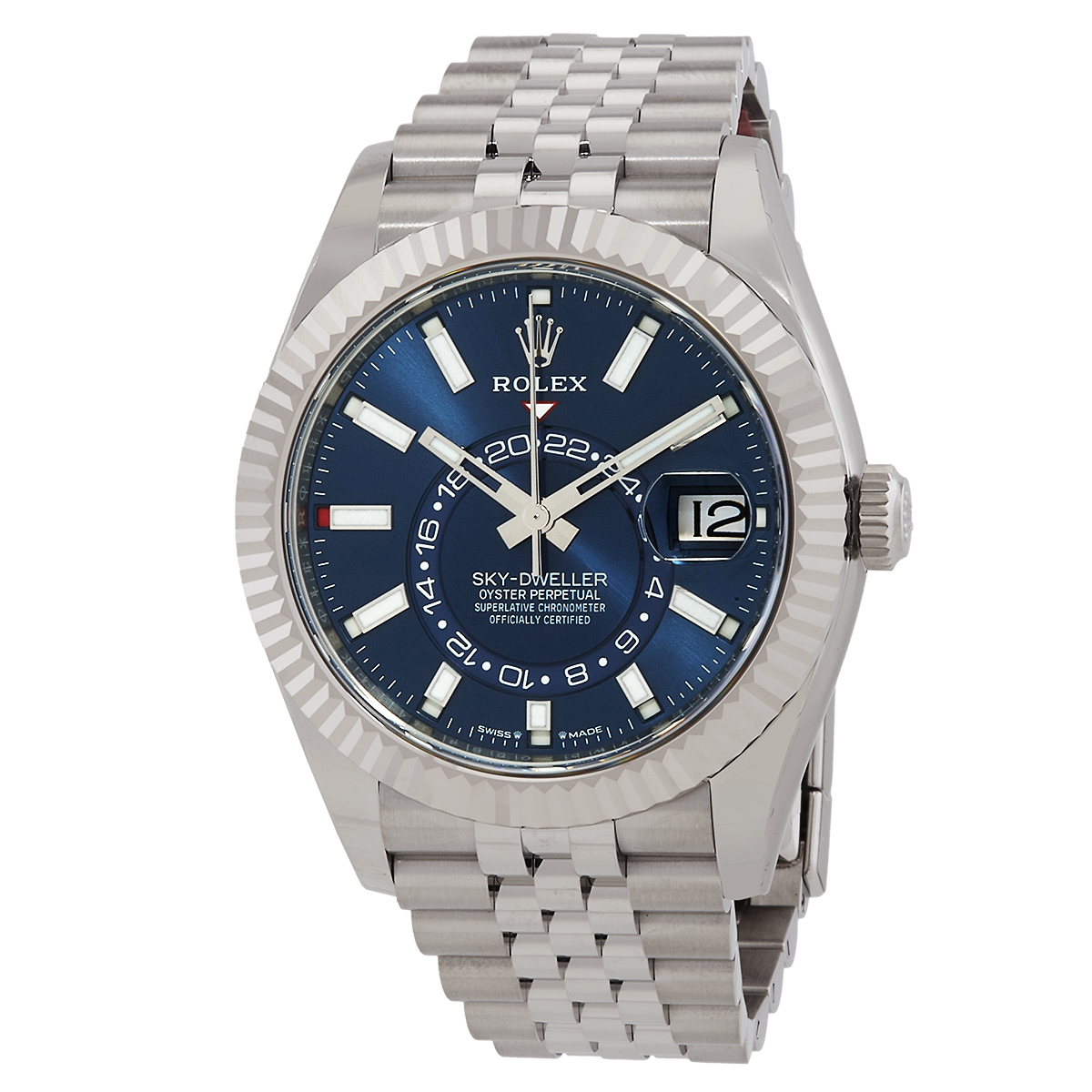 Preowned Rolex SkyDweller GMT Automatic Chronometer Blue Dial Mens Watch 3369340006