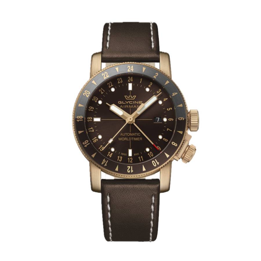 Glycine Airman 44 GMT Automatic Brown Dial Mens Watch GL0549 845$