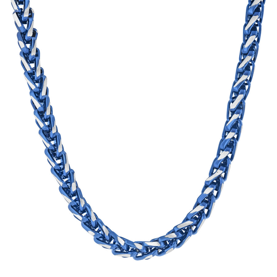 Robert Alton Stainless Steel with Blue Finish Wheat Chain 77$