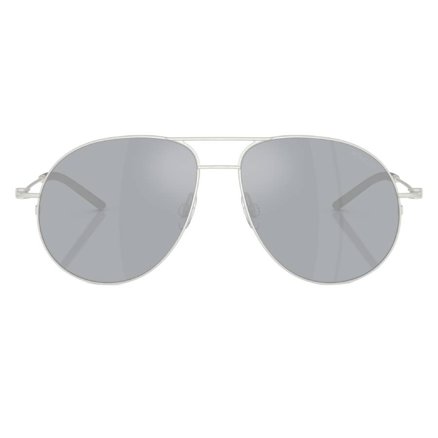 Moncler Unisex Sunglass Flyze -  Frame color: Matte Silver, Lens color: Blue Mirror Silver