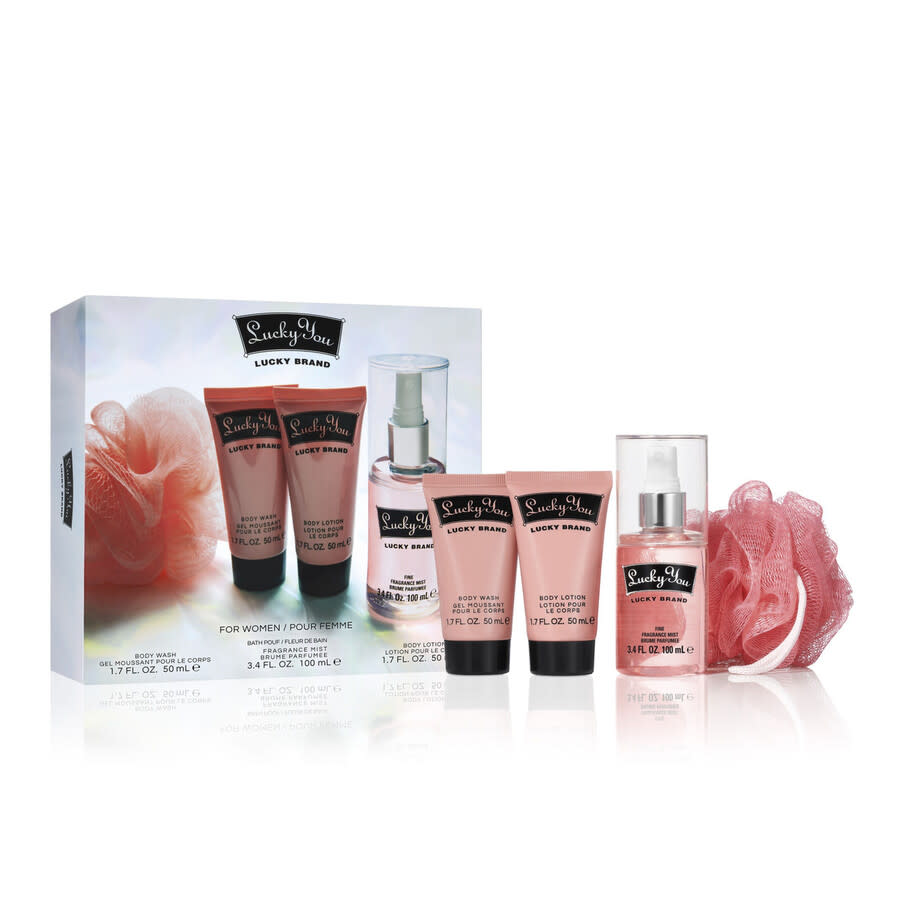 Lucky You 4 Pcs Set For Women 34 Fragrance Mist 17 Body Lotion 17 Body Wash Bath Pouf 17$