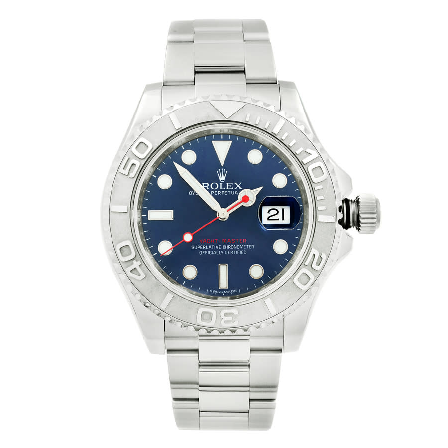preowned rolex yachtmaster automatic chronometer blue dial mens watch 116622 blso