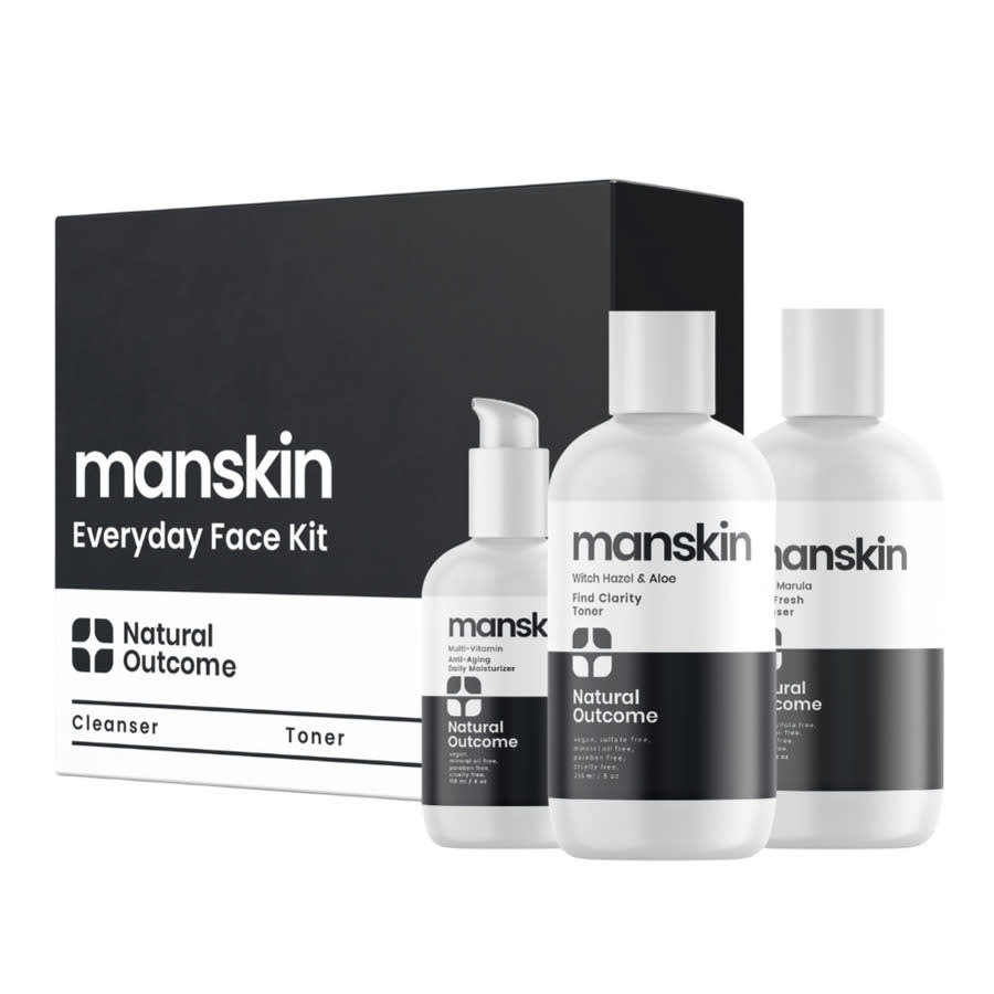 Natural Outcome Mens Man Skin Kit - 3 Step Daily Regimen Set 3 oz Gift Set Skin Care 753122943297 40$