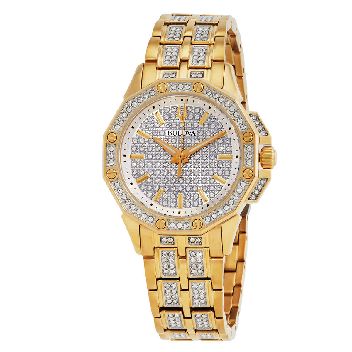 Bulova Octava Quartz Crystal Silver Dial Ladies Watch 98L302 375$