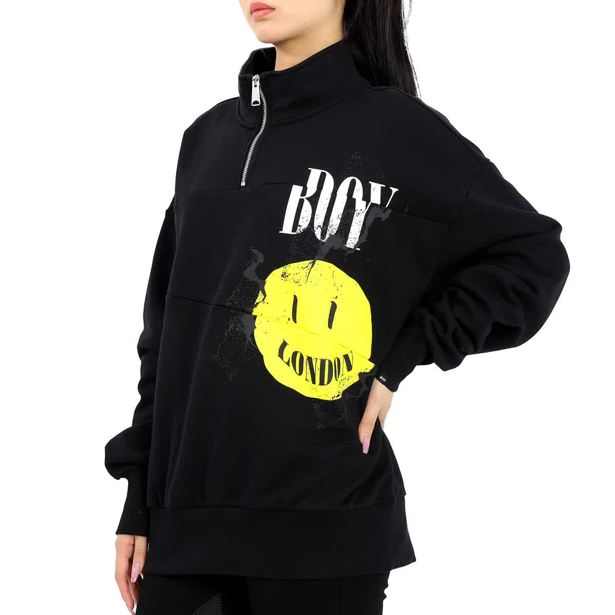 Boy London Black Boy Acid Half Zip Sweatshirt