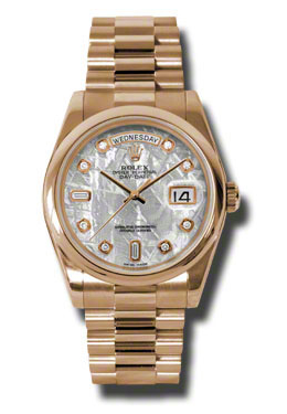 Rolex DayDate Meteorite Dial 18K Everose Gold President Automatic Mens Watch 118205MTDP