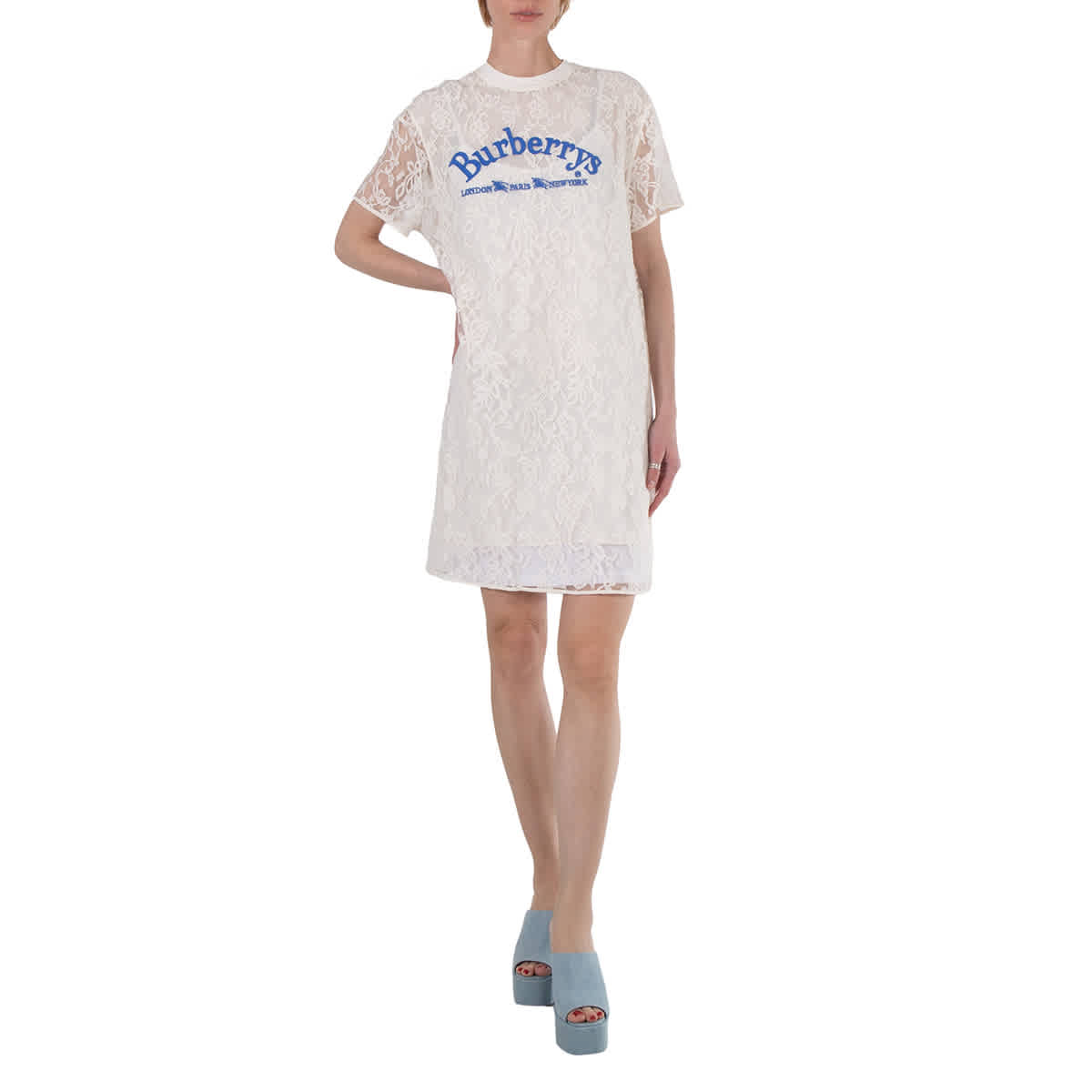 Burberry Ladies Natural White Lace Dress