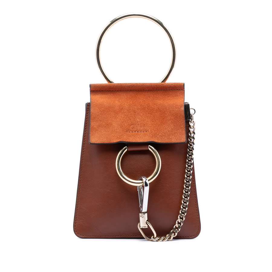 Pre-owned Chloe Mini Calfskin and Suede Faye Bracelet Bag Ladies 01-19-99-65 620$