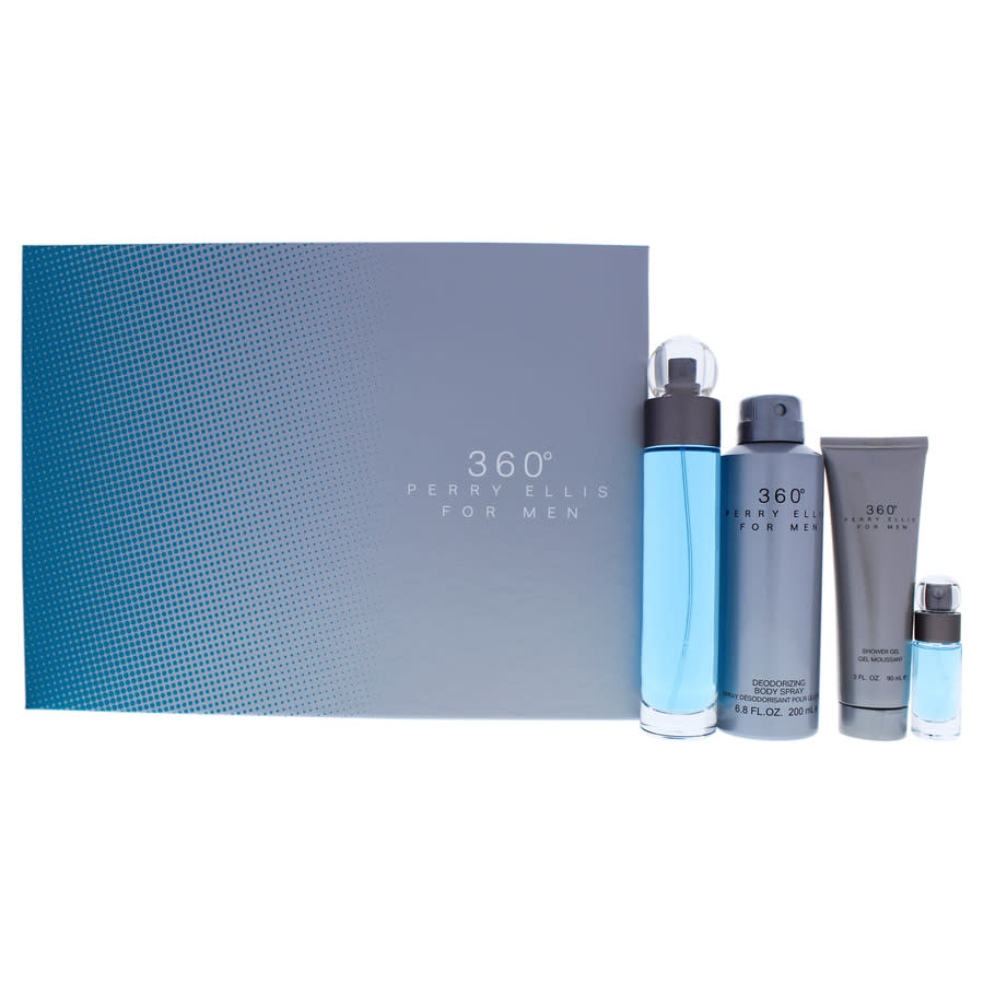 360 by Perry Ellis for Men - 4 Pc Gift Set 34oz EDT Spray 68oz Deodorizing Body Spray 30oz Shower Gel 025oz EDT Spray 35$