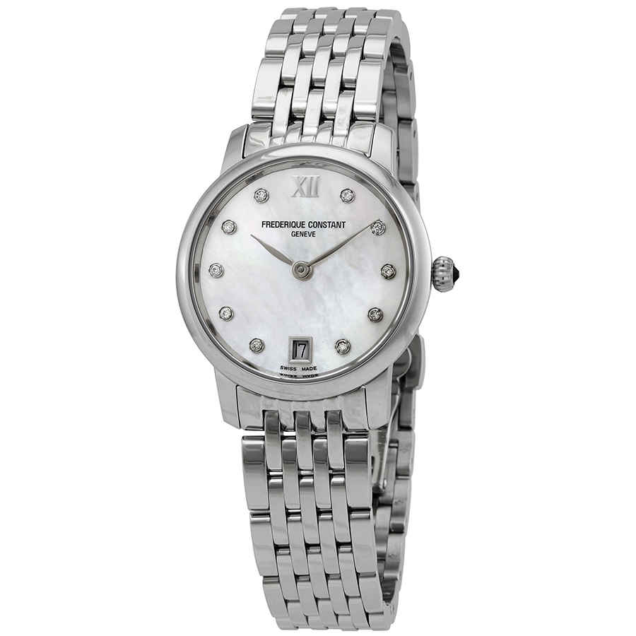 Frederique Constant Slimline Quartz Diamond Ladies Watch FC-220MPWD1S26B 999$