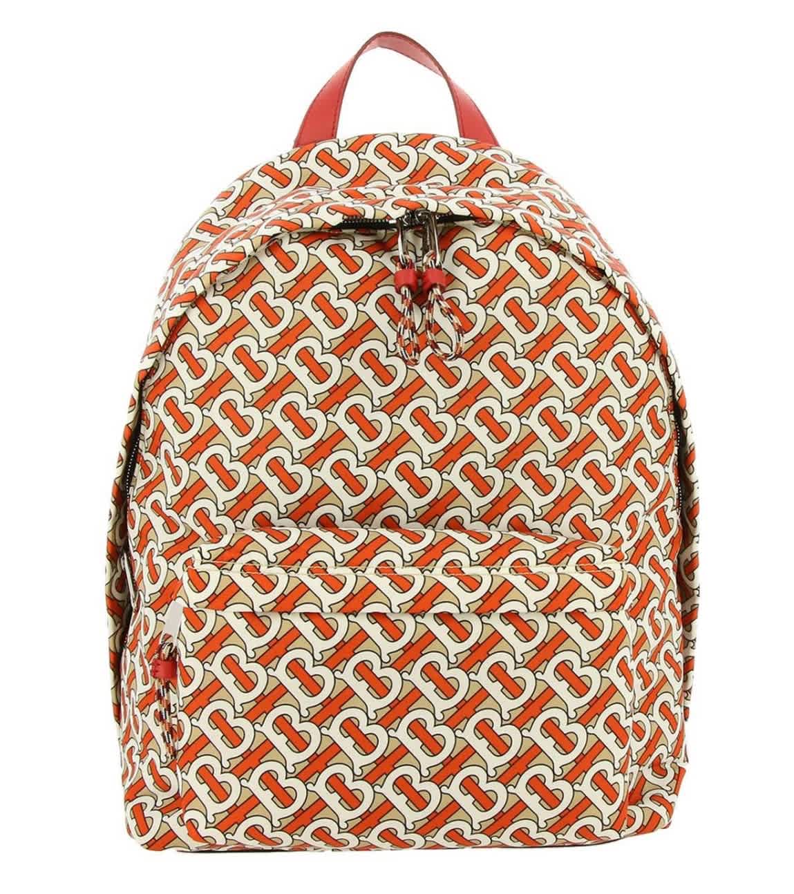 Burberry Monogram Print Nylon Backpack In Red | ModeSens