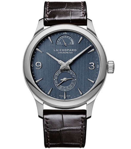 Chopard L.U.C Quattro Hand Wind Chronometer Blue Dial Mens Watch 161926 1002