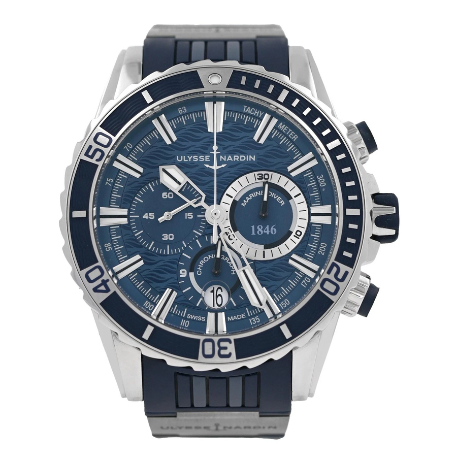 Pre-owned Ulysse Nardin Diver Chronograph Automatic Blue Dial Mens Watch 1503-151 7216$