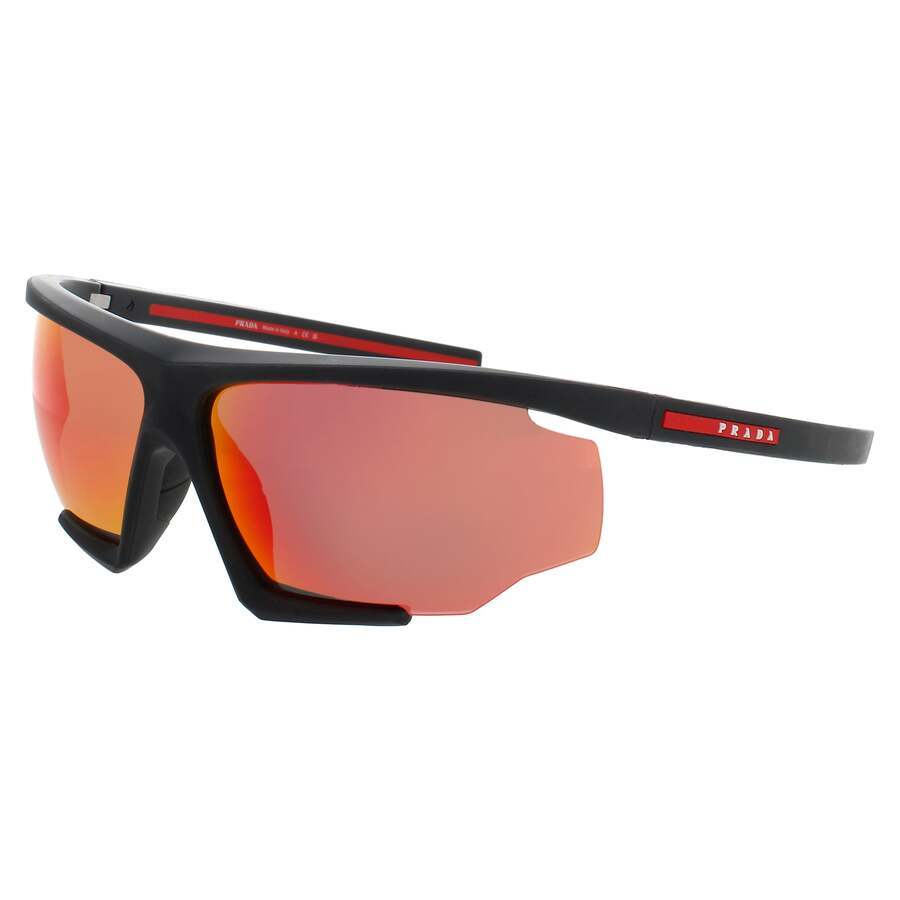 Prada Linea Rossa Man Sunglass PS 07YS - Frame color: Black Rubber, Lens color: Mirror Orange