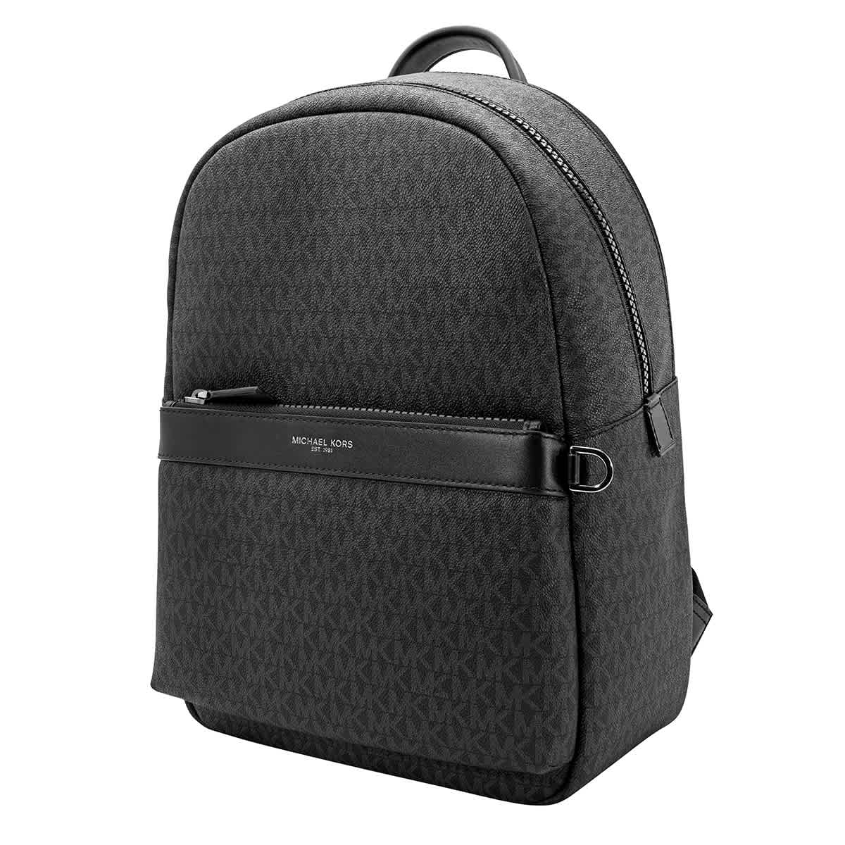 michael kors black monogram backpack