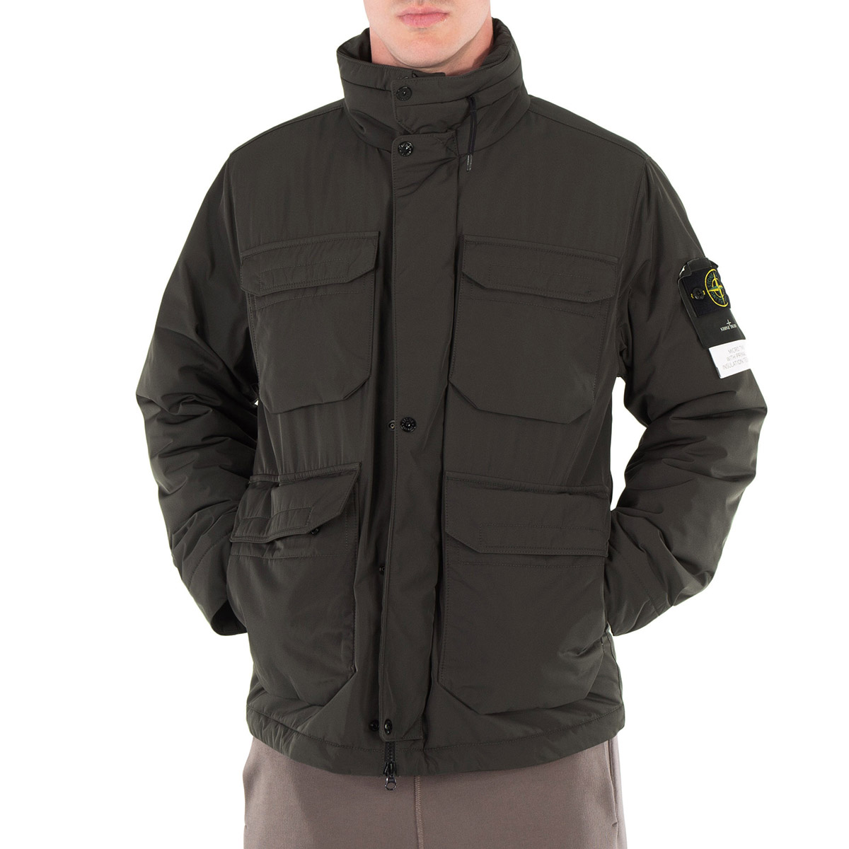Stone Island Men's Charcoal Micro Twill Field Jacket With Anti
