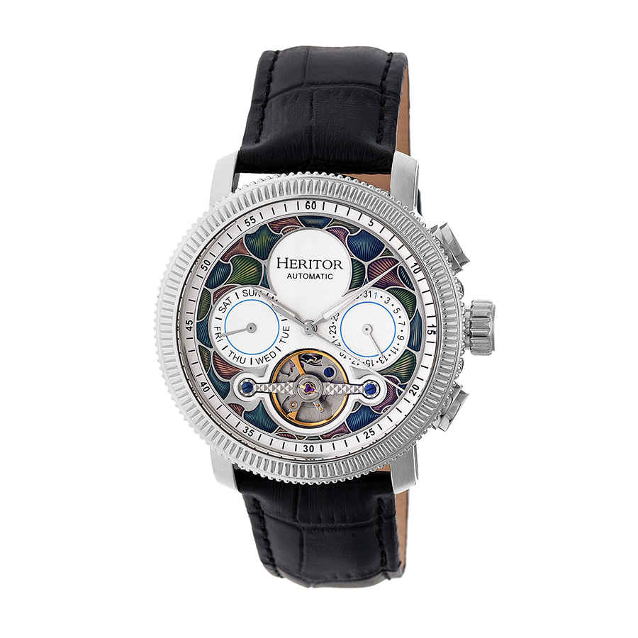 Heritor Aura Automatic Vitreous Enamel Dial Men s Watch HR3504 eBay