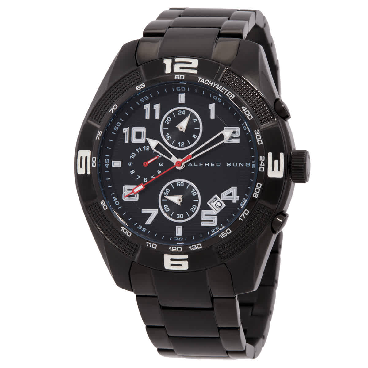 Alfred Sung Titan Quartz Black Dial Mens Watch AS3202B-1A