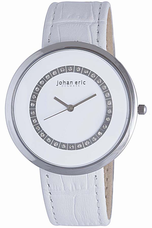 Johan Eric Vejle White Leather White Dial Ladies Watch JE5002-04-001