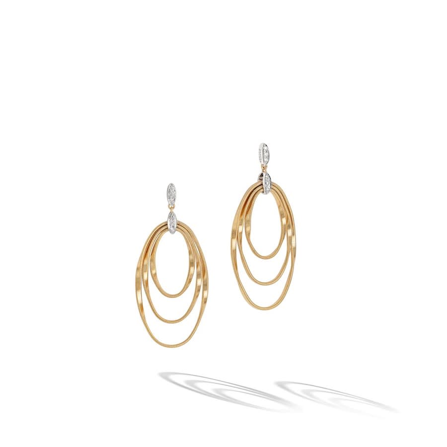Marco Bicego Marrakech Onde Collection 18K Yellow Gold and Diamond Concentric Earring - OG373 B YW M5 3150$