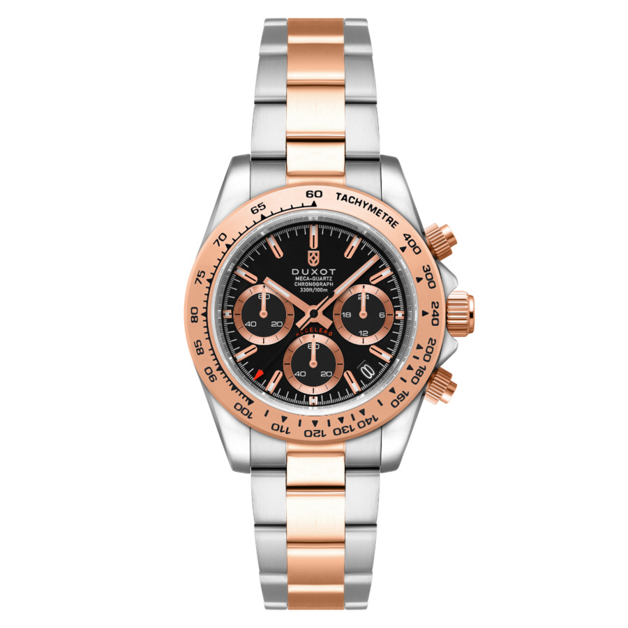 Duxot Accelero Chronograph Quartz Black Dial Mens Watch DX-2065-66 179$