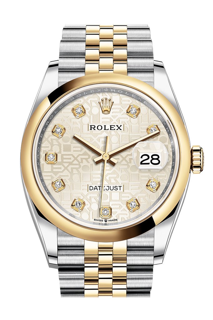 Rolex Datejust 36 Silver Jubilee Dial Automatic Mens Steel and 18k Yellow Gold Jubilee Watch 126203SJDJ