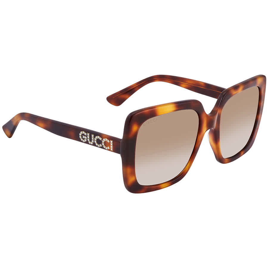 Gucci Brown Shaded Square Ladies Sunglasses GG0418S 003 54 GG0418S 003 ...