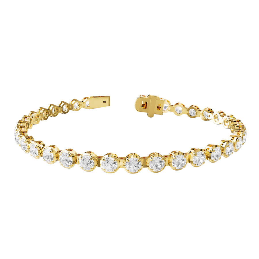 Diamond2Deal 18k Vermeil Plated Silver 59 ct Round Lab Grown Diamond Fancy Tennis Bracelet 7 VVS-VS E-F 845$