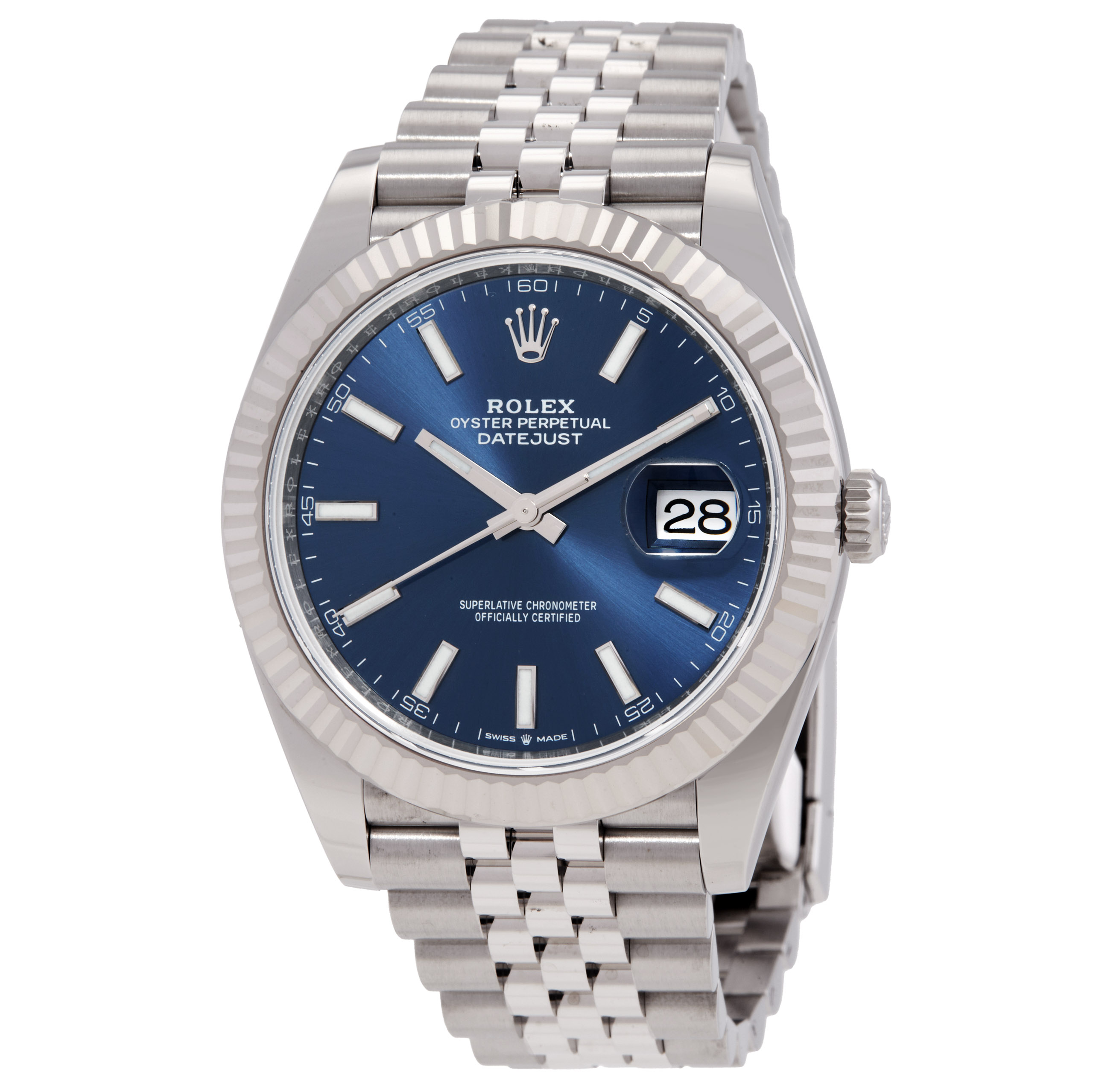 Preowned Rolex Oyster Perpetual Datejust 41 Blue Dial Automatic Mens Watch 126334BLSO
