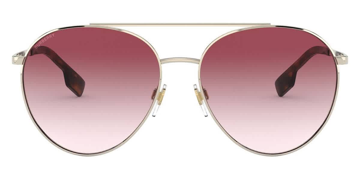 Burberry Gloucester Clear Gradient Pink Aviator Ladies Sunglasses ...