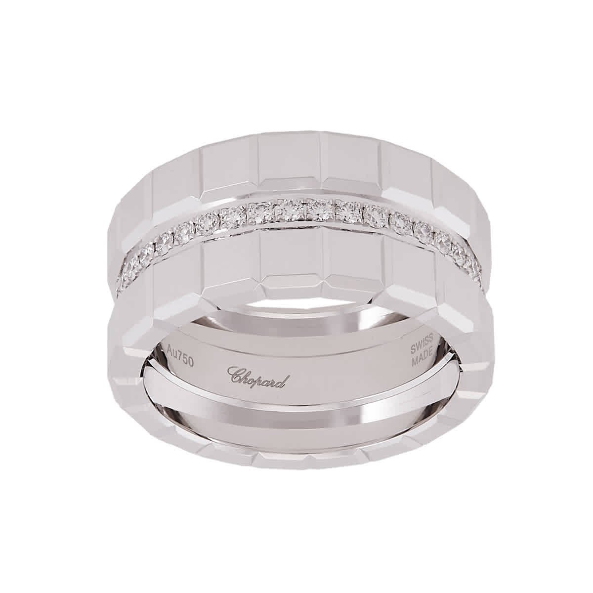 Chopard Ice Cube 18K White Gold Diamond Ring Size 56 3636$