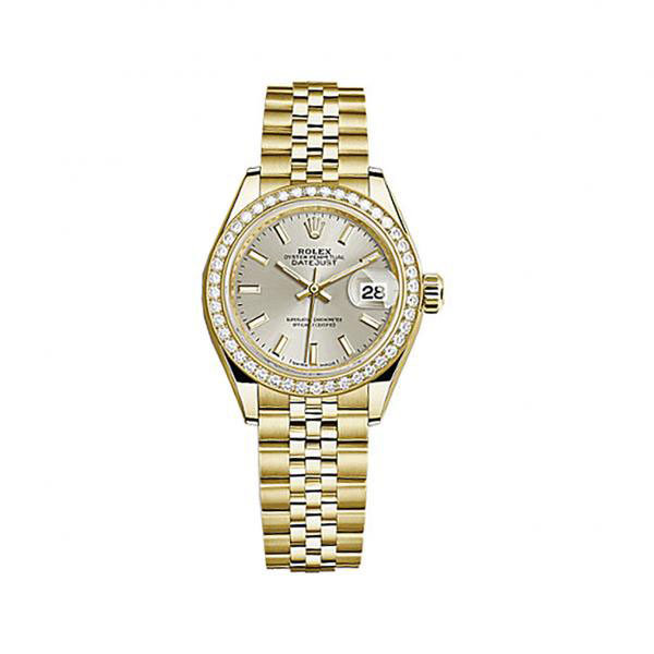 Rolex LadyDatejust Silver Dial 18 Carat Yellow Gold Jubilee Watch 279138SSJ